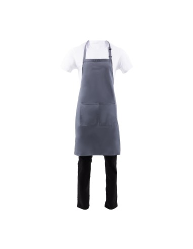 Tablier bavette Chef Works gris - 86x61 cm