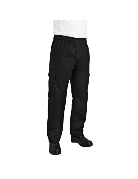 Pantalon Chef Works Slim Fit Cargo noir L - Mixte