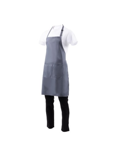 Tablier bavette Chef Works gris - 86x61 cm