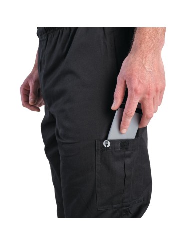 Pantalon Chef Works Slim Fit Cargo noir M - Mixte
