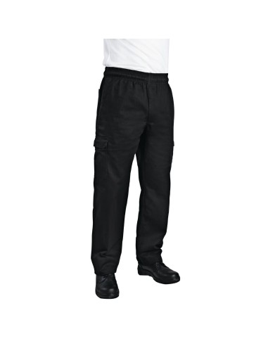 Pantalon Chef Works Slim Fit Cargo noir XXL - Mixte