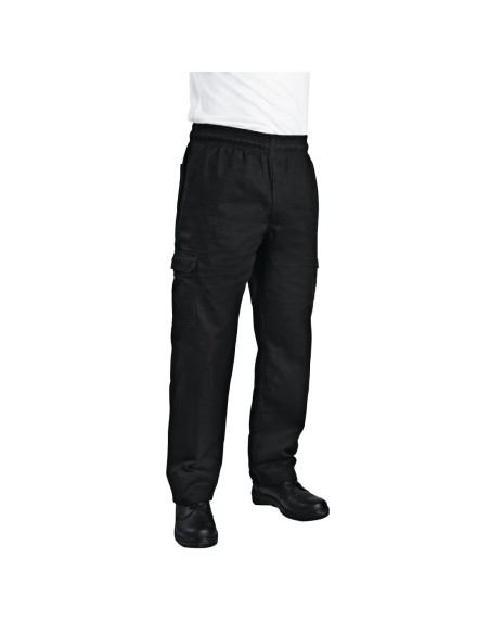 Pantalon Chef Works Slim Fit Cargo noir XXL - Mixte