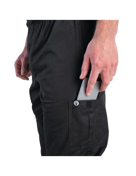 Pantalon Chef Works Slim Fit Cargo noir XL - Mixte