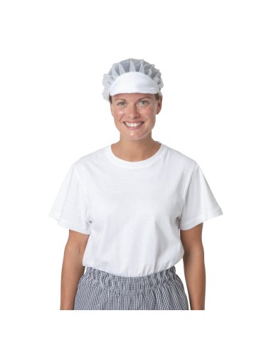 Charlotte à visière Whites blanche - Coiffe cuisine unisexe
