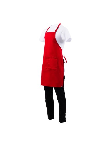 Tablier bavette Chef Works rouge - 86x61 cm