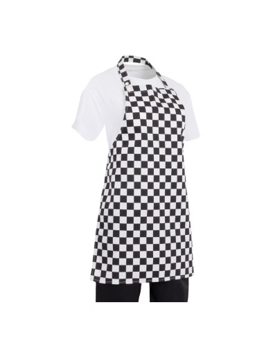 Tablier bavette enfant Whites carreaux noirs et blancs