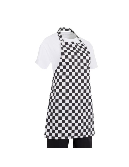 Tablier bavette enfant Whites carreaux noirs et blancs