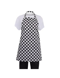 Tablier bavette enfant Whites carreaux noirs et blancs 2