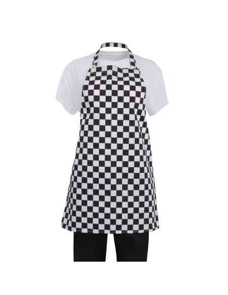 Tablier bavette enfant Whites carreaux noirs et blancs