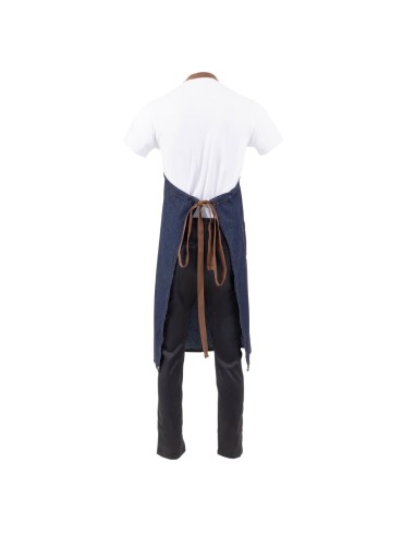 Tablier bavette Chef Works Urban Memphis bleu - 100% coton