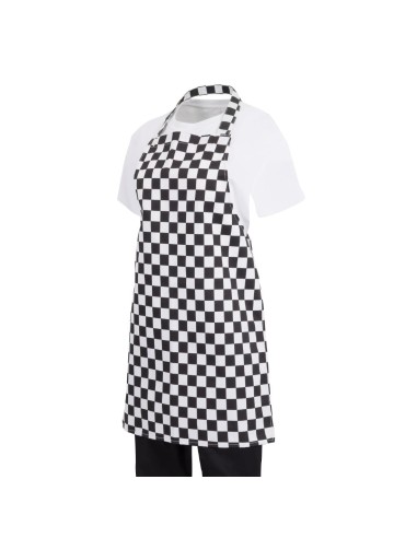 Tablier bavette enfant Whites carreaux noirs et blancs