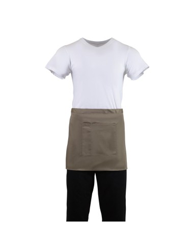 Tablier serveur court Whites marron clair - Demi-tabliers