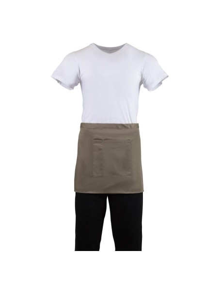 Tablier serveur court Whites marron clair - Demi-tabliers