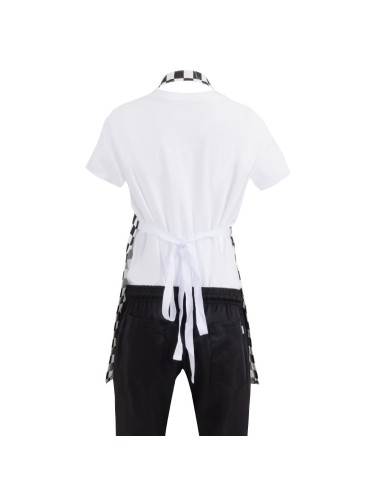 Tablier bavette enfant Whites carreaux noirs et blancs