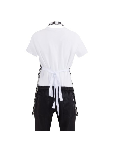 Tablier bavette enfant Whites carreaux noirs et blancs