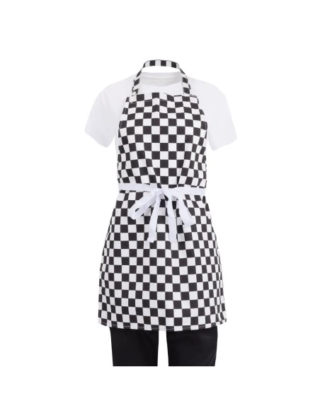 Tablier bavette enfant Whites carreaux noirs et blancs
