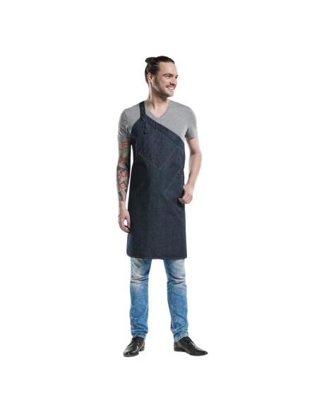 Tablier bavette Chaud Devant Skew Blue Denim - Pure Denim