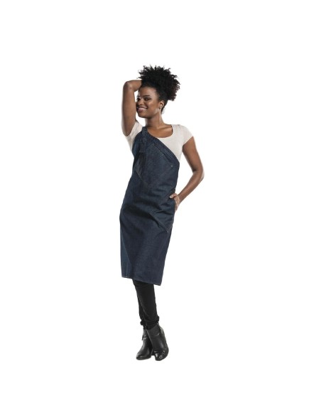 Tablier bavette Chaud Devant Skew Blue Denim - Pure Denim