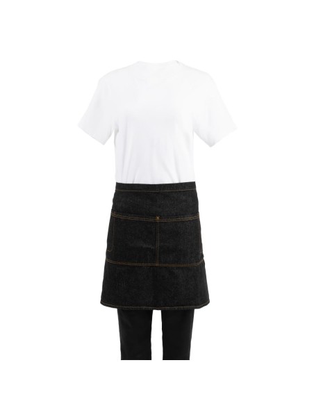 Tablier serveur court Chef Works Memphis noir - 100% coton