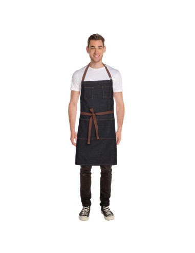 Tablier bavette noir Memphis Chef Works - 100% coton