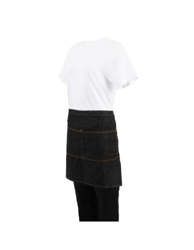 Tablier serveur court Chef Works Memphis noir - 100% coton