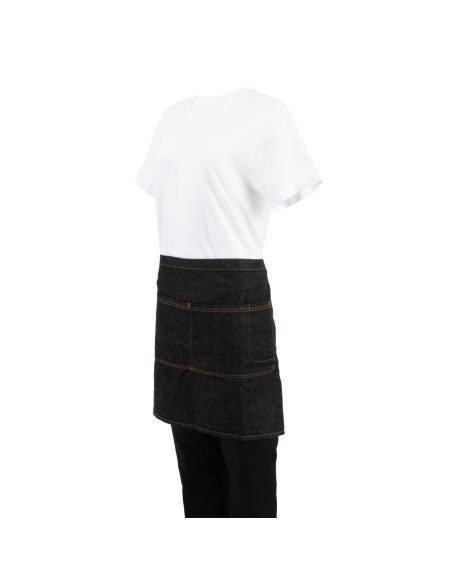Tablier serveur court Chef Works Memphis noir - 100% coton