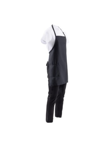 Tablier bavette noir Chef Works - 2 poches plaquées