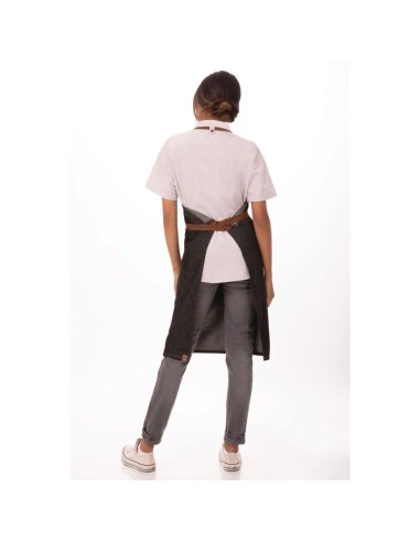 Tablier bavette noir Memphis Chef Works - 100% coton