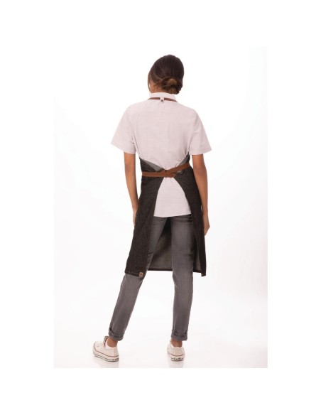 Tablier bavette noir Memphis Chef Works - 100% coton