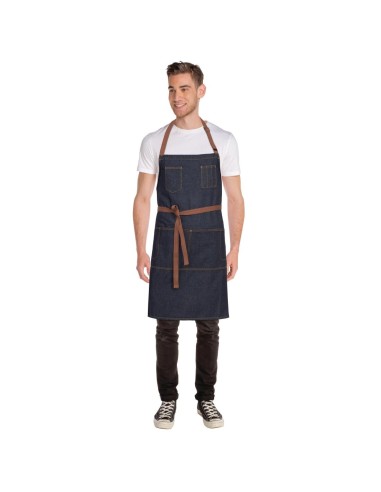Tablier bavette Memphis Chef Works indigo - 100% coton