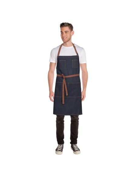Tablier bavette Memphis Chef Works indigo - 100% coton