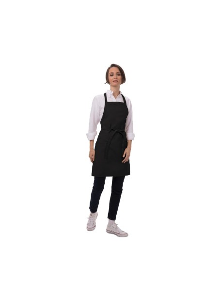 Tablier bavette noir Chef Works - 2 poches plaquées