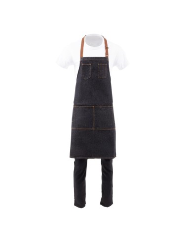 Tablier bavette Memphis Chef Works indigo - 100% coton