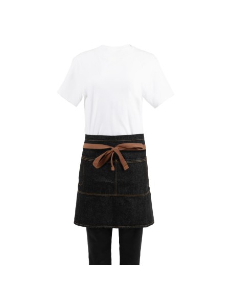 Tablier serveur court Chef Works Memphis noir - 100% coton