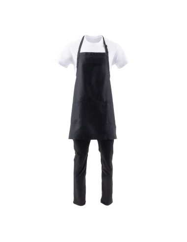 Tablier bavette noir Chef Works - 2 poches plaquées