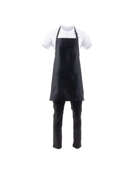Tablier bavette noir Chef Works - 2 poches plaquées