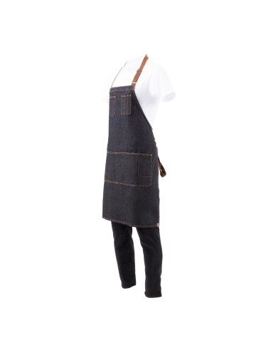 Tablier bavette Memphis Chef Works indigo - 100% coton