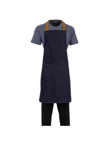 Tablier bavette Southside bleu denim - 700x1000 mm