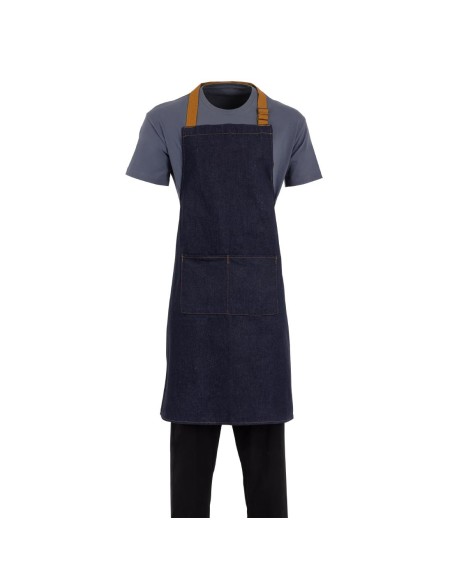 Tablier bavette Southside bleu denim - 700x1000 mm