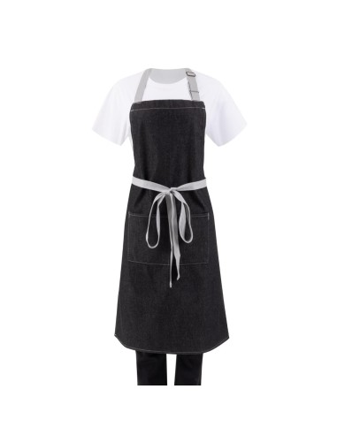 Tablier bavette denim Southside noir - 700x1000 mm