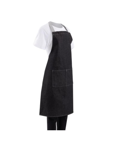 Tablier bavette denim Southside noir - 700x1000 mm