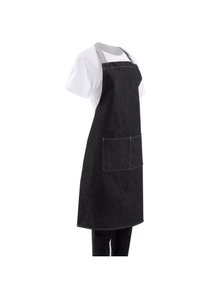 Tablier bavette denim Southside noir - 700x1000 mm