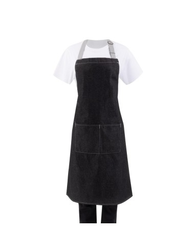 Tablier bavette denim Southside noir - 700x1000 mm