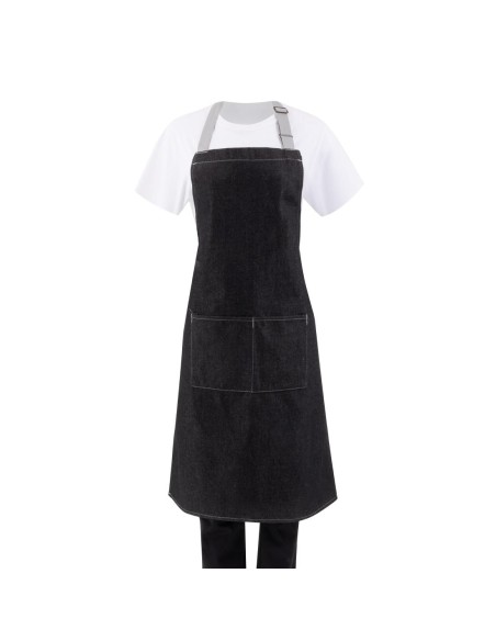 Tablier bavette denim Southside noir - 700x1000 mm