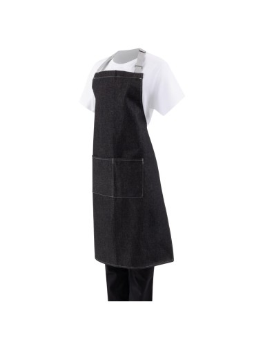 Tablier bavette denim Southside noir - 700x1000 mm
