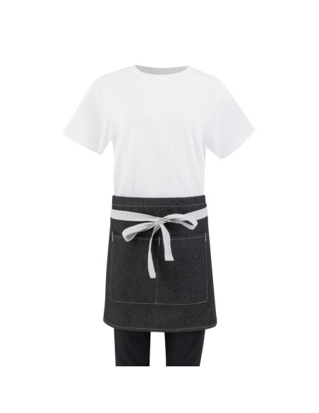 Tablier serveur court denim Southside noir 760mm