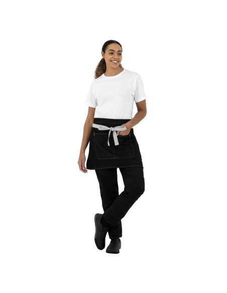 Tablier serveur court denim Southside noir 760mm