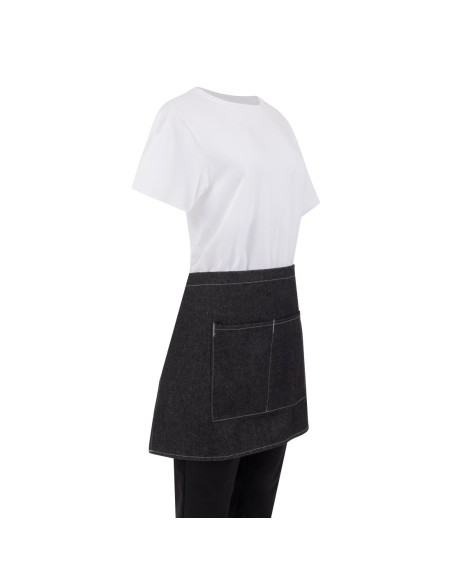 Tablier serveur court denim Southside noir 760mm