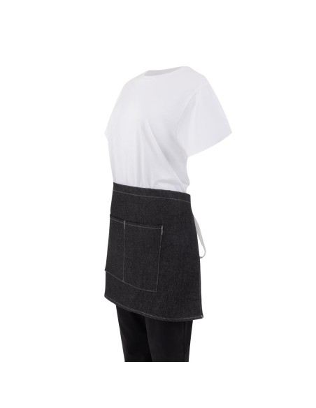 Tablier serveur court denim Southside noir 760mm