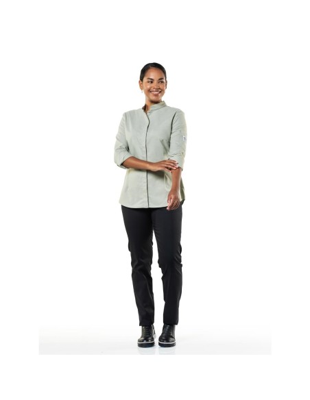 Veste de cuisine femme verte Chaud Devant - taille S